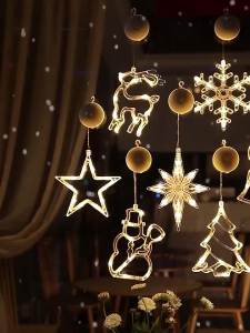 Suction Cup Lights Santa Claus Led Decorative Lamp Holiday Lighting  In Living Room Display Windows