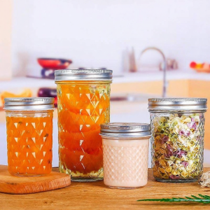 Sealed Multifunctional Mason Jar Diamond Pattern