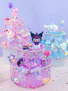 Hộp Đựng Đồ Thủ Công DIY Cho Trẻ Em Hộp Đựng Đồ Trang Trí Bằng Đá Quý Hoạt Hình Kem Sticker Hộp Đựng Đồ Cho Bé Gái