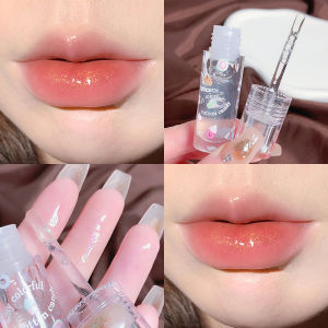 Womens Lip Oil Hydrating Moisturizing Glass Lip Transparent Sparkling Lip Gloss Prevent Dry Chapped Lips Beauty Makeup Tools