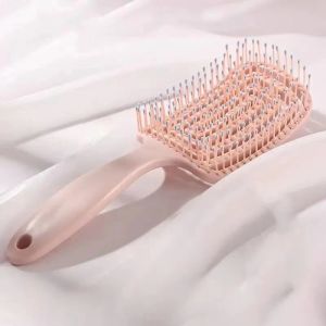 Massage Comb Hollow Vent Curved Paddle Anti-static Hair Brush For Women Long Hair Lift Roots Make Fluffy High Cranial Top Comb