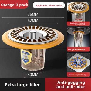 MONLEYTA | Universal Bathroom Drain Odor Eliminator Core Toilet Bug Proof Sewer Pipe Anti-back Odor Seal Cover Sink Drainage System