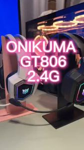 Onikuma GT806 Gaming Earphones Wireless Bluetooth 5.4V/2.4GH2 Headset with RGB Light Detachable Microphone for All Devices