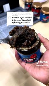 [Sambal Ready-To-Eat] Sambal Hitam Sambal Rindu 180g 3 Tahap Kepedasan - Kurang Pedas Sederhana Pedas dan Sangat Pedas Combo 3
