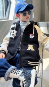 (18-52kg) Áo khoác bomber thu đông cho bé trai áo khoác bomber trẻ em nam từ 5-16 tuổi mẫu B áo khoác bóng chày nỉ dày dặn
