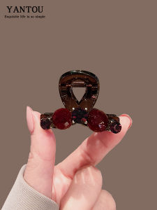 Red High-End Fashion Hair Claw Clip Elegant Half-Up Hair Accessories New Year Stylish Hairpins Side Hair Grips Trendy Hair Decorations