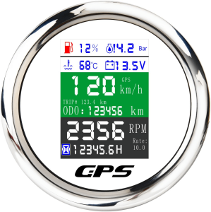 RYSJM | 85MM Car GPS Speedometer RPM Tachometer Digital Oil Pressure Fuel Level Water Temp Voltage Meter For 12V 24V Car Boat Marine