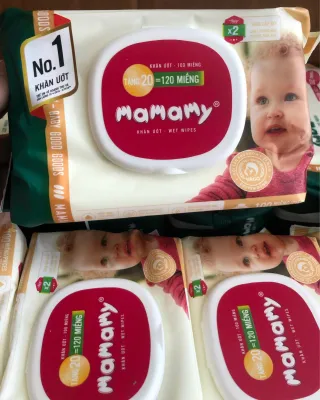 Combo 10 gói khăn ướt Mamamy không mùi mỗi gói 120 tờ (100 tờ + 20 tờ) có nắp dành cho trẻ sơ sinh và trẻ nhỏ.