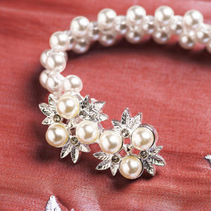 Red Tailed Pearl Imitation Waist Belt Vintage Style Womens Qipao Elastic Waist Chain Dress Accessory All-Match Bodycon Skirt