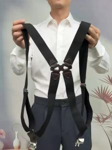 Suit Strap Clip Gentleman Suit Pants Suspenders New Style Mens Clip Back-Style Strap Sling Mens Suspender