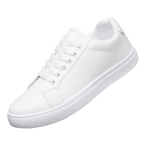 Breathable Performance White Leather Athletic Shoes