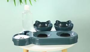 3 in 1 Cat Feeder Automatic Water Dispenser Double Bowl Pet Bowl for Small Dogs Cats Pet Food Container Cat Accessories