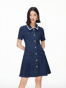 Vero Moda | Autumn New Button Color Contrast Pocket Fashion Mini Dress