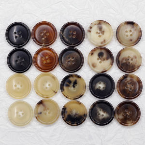 Natural Classic round Edge Drum Surface Multi-Color Horn Button High-End Custom Suit Buckle Knitting Sweater Button Woolen Coat Buttons