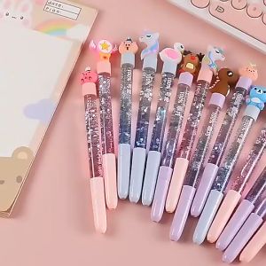 Pena Air Gliter Karakter Lucu 0.5 mm Pulpen Tinta Gel Pen Gliter ATK016 - LPM