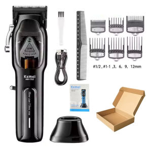 Kemei | Kemei KM-1763 2500mAh Profession Electric Hair Clipper Rechargeable 9000RPM Trimmers Barber Cordless Cutting Machine for Men