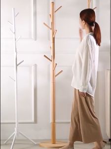 Gantungan Baju Berdiri Topi Multifungsi Rak mantel Stand Gantungan Kayu Simple Installation