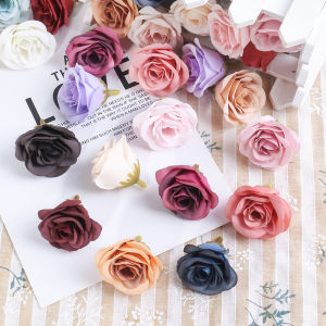 10Pcs Rose Artificial Flowers 7CM Silk Fake Flower Head For Home Decor Wedding Marriage Decoration DIY Craft Garland Accessories