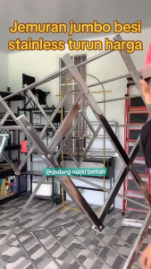 Jemuran Baju Lipat 5 Tiang Dengan Roda Jemuran Baju Stainless Pengering Tugas Berat Jemuran Pakaian