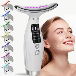 7 in 1 LED Photon Face Neck Massager Microcurrent Facial Beauty Device Skin Care Tool for Lifting and Tightening Sagging Skin