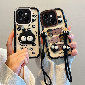 Phone Case Itel A50C A50 A80 P65 P55 5G 4G Cute Colour Graffiti 3D Cartoon Casing with Dolls Lanyard Lens Protection Silicone Soft Back Cover