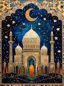 Huacan New Arrivals 2026 Diamond Painting Moon Star Church Diamond Embroidery Landscape Complete Kit Wall Decor