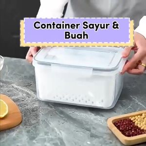 Eatkit 3300ml Keranjang Saringan Sayur & Penyimpanan Multifungsi