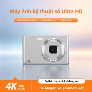 KOMERY | Máy Ảnh Kỹ Thuật Số 4K 64MP Tự Động Lấy Nét Zoom 20X Camera Kép Nhỏ Gọn Chụp Ảnh Tức Thì Có Đèn Flash Dành Cho Người Mới Bắt Đầu Thanh Thiếu Niên Du Lịch