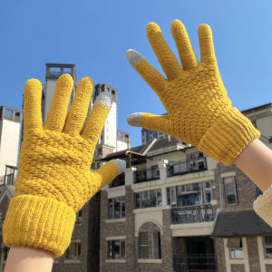 XUANXUAN | มือถือผ้าขนสัตว์หนาแบบสเวตเตอร์สำหรับฤดูหนาวสำหรับคู่รักมือถือแบบใส่สบายสำหรับเด็กและเยาวชน หมวกกันน็อคแบบสวมสำหรับเด็กและเยาวชน