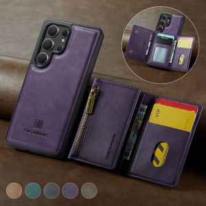 Detachable 2-in-1 Leather Phone Wallet Case Stand For Magsafe Samsung Galaxy S25 Edge S24 Ultra S23 FE S21 S22 Plus Card Cover