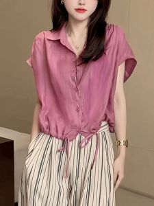 Áo Sơ Mi Nữ Tay Lỡ Màu Trơn Thời Trang Mùa Hè Mới Dáng Rộng Thoải Mái Đa Năng Đi Làm