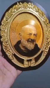 Padre Pio Healing Stand Frame for Altar Home Protection & Blessings Catholic Faith