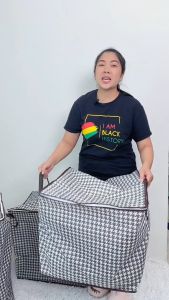 กระเป๋าเก็บของ กระสอบเก็บผ้านวมพับได้ ผ้า Oxford ถุงเก็บผ้าห่มมีซิปคู่ เก็บของใช้อเนกประสงค์ กันฝุ่น แมลง 3ขนาด 110/14/180 ลิตร พร้อมส่ง GD01