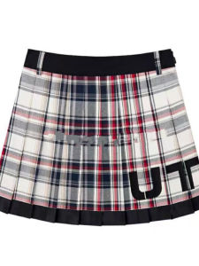 Ladies Golf Skirt Spring Summer Plaid Pleated Mini Skirt Anti-Light Sport Short Skirt Golf Word Mark Design Womens Skirt
