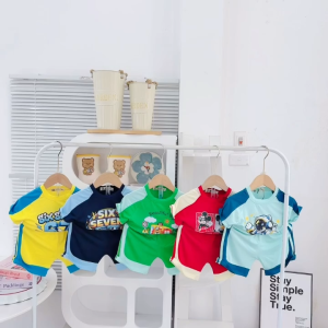 Bộ cộc tay thun lạnh minky mon in hình siêu nhân khủng long mềm mịn cho bé trai size 10-28kg)