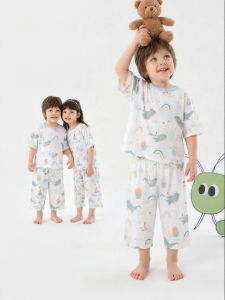 DUDUJIA | 100% Cotton Thin Summer Childrens Pajama Set