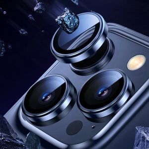 3-2Pcs Metal Ring Lens Glass For IPhone 16 15 17 14 Pro Max Plus Alloy Camera Protector Back Lens Film Cap Cover With Positioner