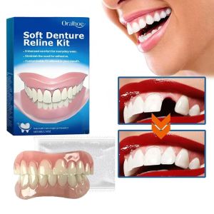 Denture Silicone Kit Silicone Liners Soft Kit Soft Denture Kit Teeth Upper And Lower Set Easy Use Dental careF7$k2026