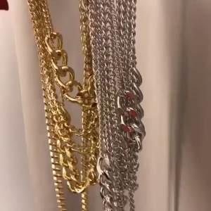 O-KAY Punk Women Multi-layer Curb Chain Statement Necklace Rock Hip-hop Jewelry Gift