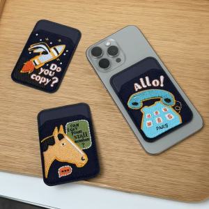 Cute Cartoon Embroidery For Magnetic Leather Wallet Case For iPhone 17 16 15 14 Pro Max Card Holder Phone Bag Cover