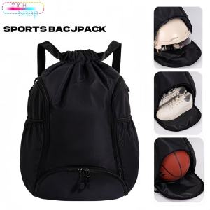 Basketball backpack with mouth bag shoulders large capacity lightweight dry wet separation suitable for swimming travel football and basketball