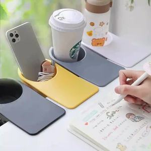 Storage desk side cup holder office desktop artifact computer desk fixed cup holder cup desk storage cup holder