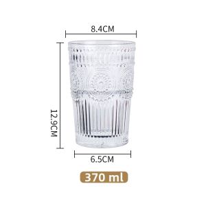 Attractive Sunflower Embossed Transparent Acrylic Cup