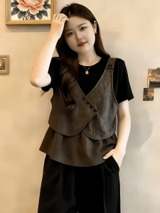 Shalldoer | Retro Illusion Two-Piece Short Sleeve Shirt Slim Fit