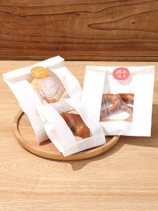 Oil-resistant Baking Packaging Bag for Toast Sliced Bread Donut Packing Bag Windowed Bakery Goods Bag Kitchen Cooking Tool