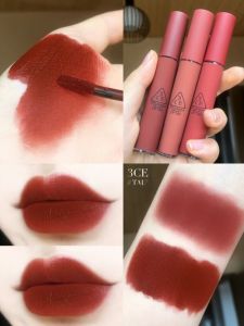 3CE Velvet Matte Lip Glaze Sample Boosts Color Long-lasting Easy Application Brick Red Color for Date And Daily Use Mixed Skin