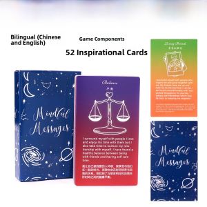 Rainbow Mindful Messages Healing Wish Oracle Card Tabletop Game Dual-Language English And Chinese for One Player
