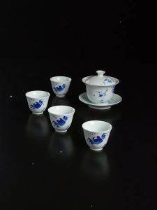JINGDEZHEN | Bộ ấm chén sứ Gaiwan dùng tại nhà làm quà tặng Ngày của Cha