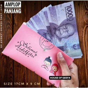 House of Geefa - Dompet Amplop Panjang 1 Pack isi 10 PCS - Dompet Amplop Besar - Dompet Kancing - Amplop Lebaran 2023 THR Idul Fitri - Angpao Ampao Ampau