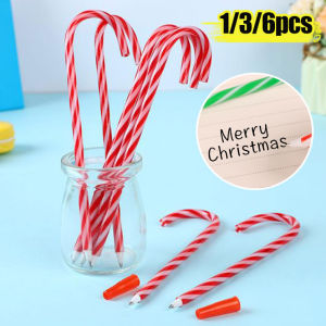 1/3/6pcs Christmas Candy Crutch Pen Xmas Tree Hanging Ornaments New Year Party Home Decorations Kids Gift